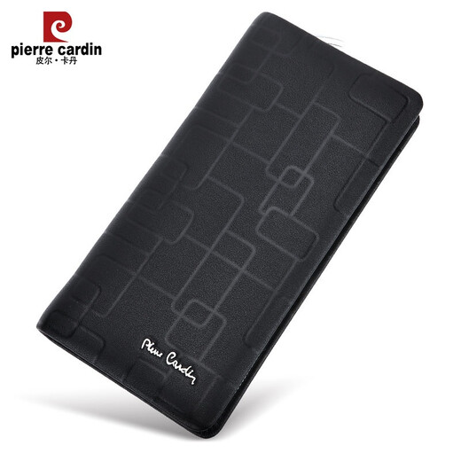 Pier Cardin Echtes Leder -Herrenhandtasche Kopfschicht Cowhide Clutch Long Herren Brieftasche Reißverschluss Handgratt große Kapazität Reißverschluss Brieftasche Spezielle Geschenkbox Verpackung klein 212*108*30mm