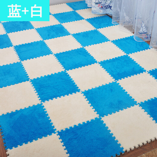 Zhengba splicing carpet suede foam puzzle carpet non-slip thickened living room foyer children's bedroom bedside splicing carpet tatami light purple