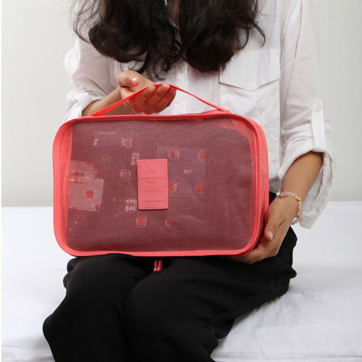 EDO travel storage bag, suitcase, packing bag, organizing bag, clothing, underwear, packing bag, six-piece travel portable set, watermelon red