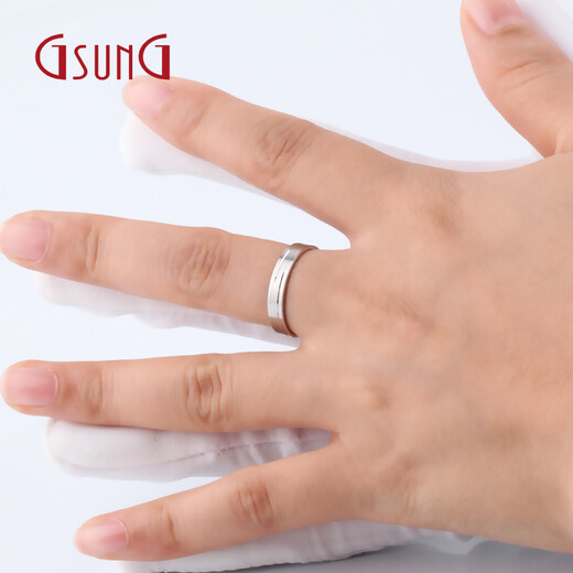 GsunG PT950 Platinum Couple Ring Platinum Men and Women Fixed Ring Inner Arc Track Ring Brushed Matte Surface Size 8-15 Width Approximately 3.5mm Contact Customer Service
