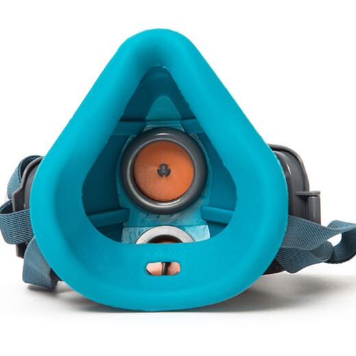 Tang Feng Silicone dustproof mask grinding and prevent industrial dust PM2.5 protective mask Woodworking electric welding labor-protective breathable decoration and cleanable mask 1502 blue + 5 pieces of activated carbon
