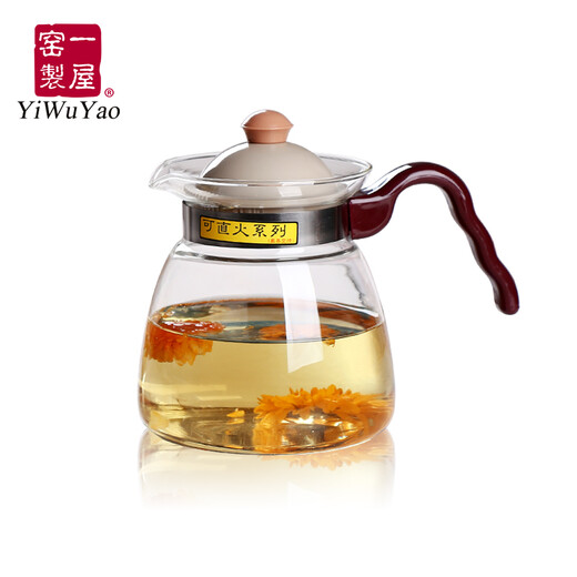 一屋窑制（YiWuYao）耐热玻璃茶壶花茶壶泡茶壶凉水壶咖啡壶电陶炉壶直火壶大容量 860ml+矮酒精炉