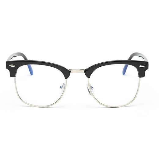Yu Meixiang Lunes de rayonnement anti-bleue pour hommes et femmes sans degrés miroir plat miroir à demi-cadre.