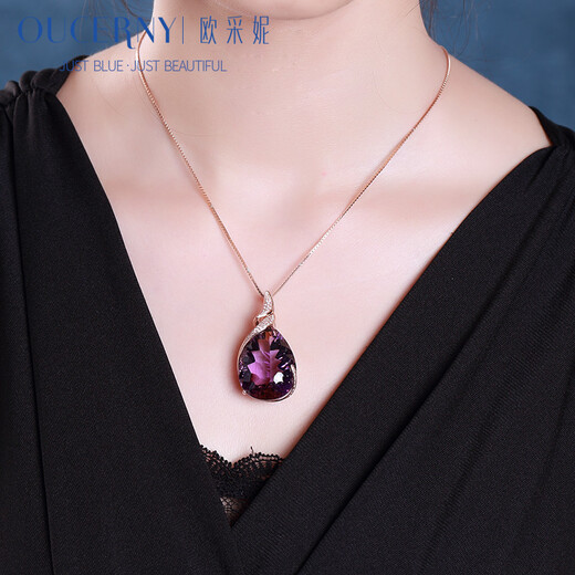 Eugenia Brazilian Ametrine Pendant 18K Gold Diamond Gemstone Pendant Millennium Cut 18K Rose Gold (Customized in 7-10 days) (chain not included)