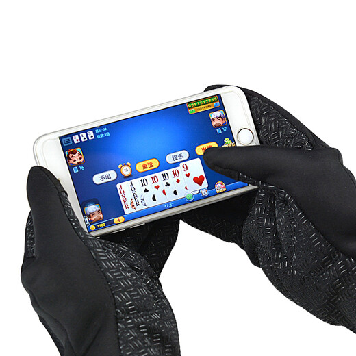 ROCKBROS motorcycle riding full-finger gloves autumn and winter touch screen bicycle driving warm plus velvet thick windproof long finger gloves S077 upgraded model L size (8.0-9.0cm)