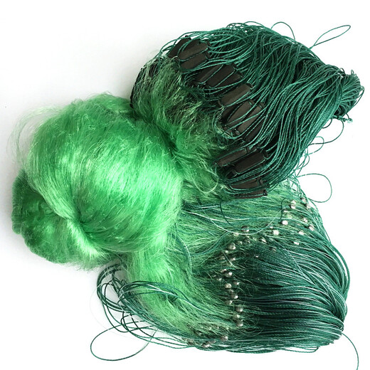 Huaiyu 1.5-3 meters high, soft green silk mesh, three-layer wire mesh, fishing net, sinking net, three-layer net, fish net, 1.5 meters, 3 fingers, 100 meters, green silk three-layer net