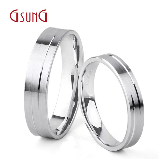 GsunG PT950 Platinum Couple Ring Platinum Men and Women Fixed Ring Inner Arc Track Ring Brushed Matte Surface Size 8-15 Width Approximately 3.5mm Contact Customer Service