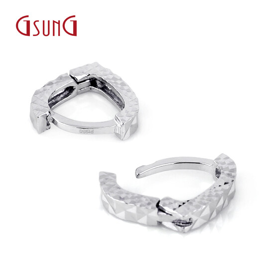 GsunG platinum Pt950 earrings earrings multi-faceted heart-shaped platinum earrings PED011 need to be customized heart-shaped earrings 1.90g