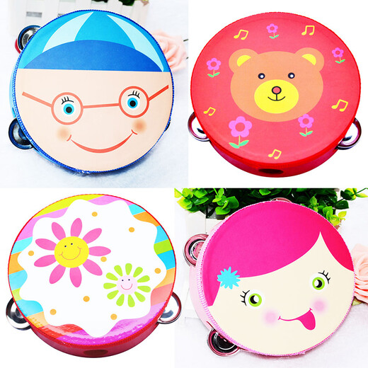 Net Tong Qibei Children's Xinjiang Dance Props Orff Professional Percussion Instrument Hand-drumman Tambourine Le Kindergarten Teacher Use 15cm Red Aoki Cloud