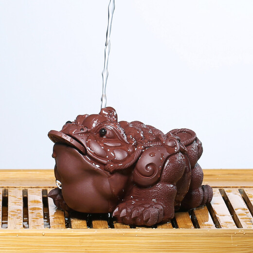 Hidden Pot World Purple Sand Golden Toad Tea Pet Ornaments Tea Set Tea Play Kung Fu Yixing Tea Ceremony Unicorn Handmade Can Raise Toads