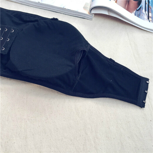 Lingdeng tube top bra for women with padded chest, strapless bra, anti-exposure, solid color cotton, girl student base, small bust, two pieces (white + white), one size fits all, recommended weight 85-125 Jin Jin equals 0.5 kg