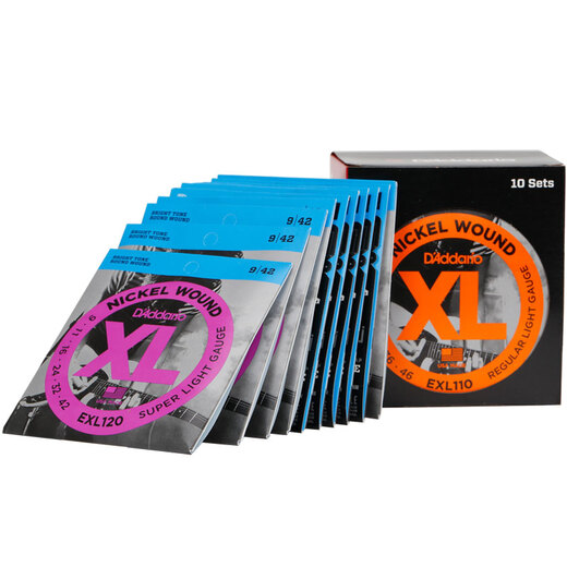 Les cordes de guitare électrique importées d'addario exl120, des cordes en acier nickelé en carbone, extrêmement douce 09-42
