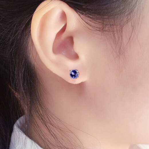JOLEE 18K gold earrings tanzanite simple fashion colorful gemstone couple ear jewelry for girls spring new 520 gift