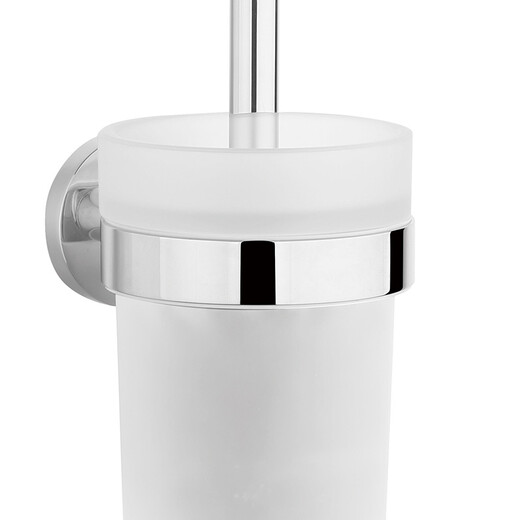 Hansgrohe Rutgers series frosted glass bathroom toilet brush holder