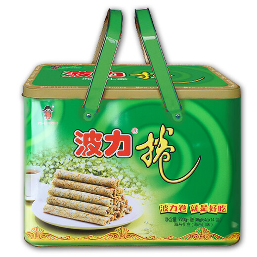 Boli Seaweed Flavored Egg Roll 756g (54g*14) Crispy Cookies Casual Snacks Festival Fine Delivery Gift Box
