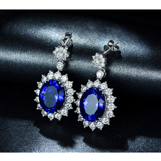 Millai Jewelry Natural 5A Grade Tanzanite Earrings 18K Gold Colored Gemstone Earrings Luxurious Earrings Earrings Women's Gift 15 Working Days Advanced Customization 19.85 Carats