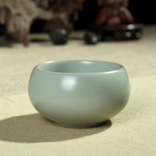 Rudao (RUDAO) Ru Kiln Tea Cup Tea Cup Kung Fu Tea Set Single Cup Can Raise Cicada Wings Open Piece Ru Porcelain Cup Personalized Tea Cup Master Cup Zen Meditation Cup 70ml