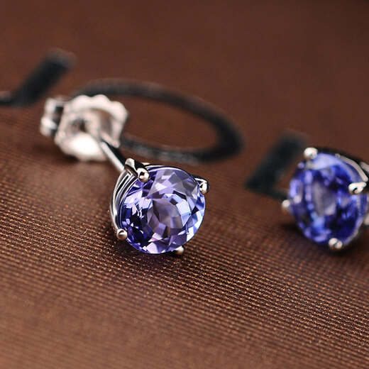 JOLEE 18K gold earrings tanzanite simple fashion colorful gemstone couple ear jewelry for girls spring new 520 gift