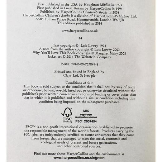 英文原版 赐予者 The Giver Movie Tie-In Edition 记忆传授人 蓝思阅读指数760L