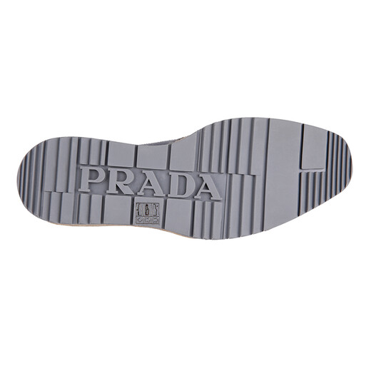 PRADA Men's Ultramarine Blue Cowhide Thick-soled Lace-up Fabric Trim Fashion Casual Shoes 2EG015 B4L F073A Size 6.5/40.5