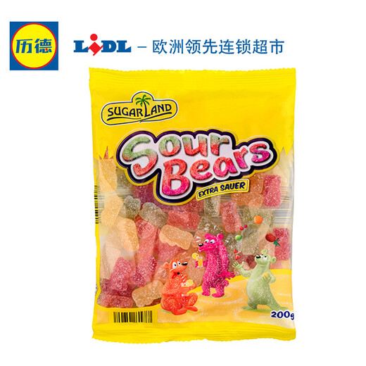 Lidl Sugarland Sour Bear Rubber Gummy 200g imported from Europe Casual snacks