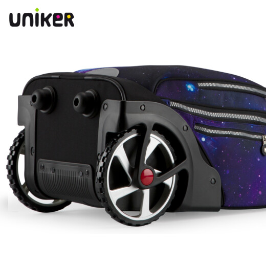 Uniker middle and high school students can climb stairs with large wheels, trendy trolley schoolbags, travel bags, women's luggage, men's luggage bags, gift-giving starry sky blue BW-002D (cannot be carried on the back)
