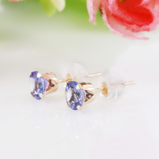 GEM STONE KING3A Grade Tanzanite Stud Earrings for Women Summer 14K Gold Set with 1 Carat Colored Gemstones as Birthday Gifts for Girlfriend and Wife