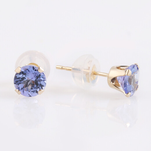 GEM STONE KING3A Grade Tanzanite Stud Earrings for Women Summer 14K Gold Set with 1 Carat Colored Gemstones as Birthday Gifts for Girlfriend and Wife