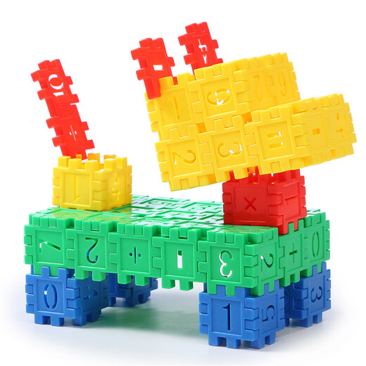 Unterrichten von Spielen der Spiele der Spiele (JWANJ) Schneeflocken, Bausteine, digitale Quadrate, Größen, Pellets, Jungen und Mädchen 2-3-6 Jahre alt, angeschlossene Kinderspielzeuge 500 Gramm