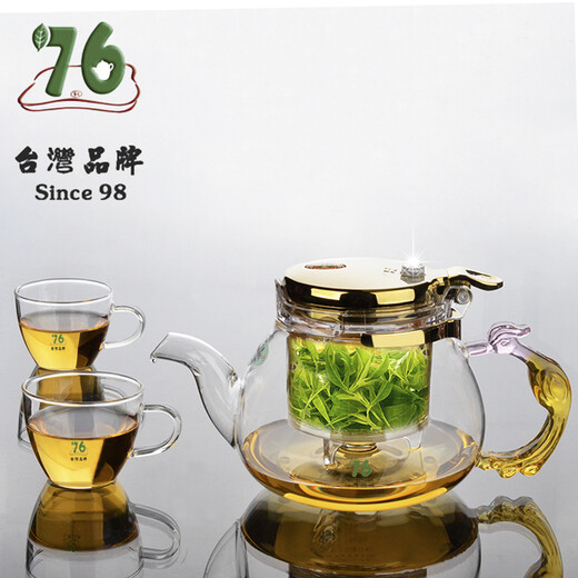 76 台湾品牌飘逸杯泡茶壶内胆过滤可拆洗耐热玻璃红绿花茶具冲泡器玻璃套装功夫茶具 FB-5 FB-692ml配2只76有把XW-80小杯