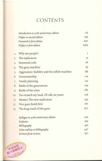 自私的基因（40周年纪念版）英文原版 the selfish gene 生物科学