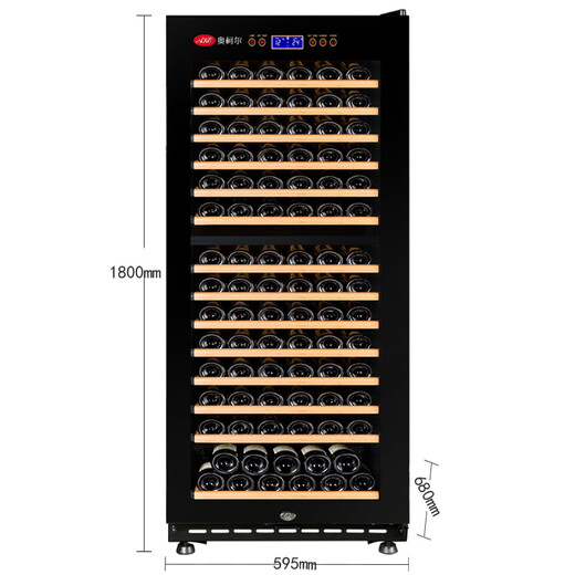 Okoer AKE-168 red wine cabinet refrigerated wine cabinet home wine cabinet constant temperature wine cabinet vertical 1.8 meters 165 bottles full layer + hidden handle