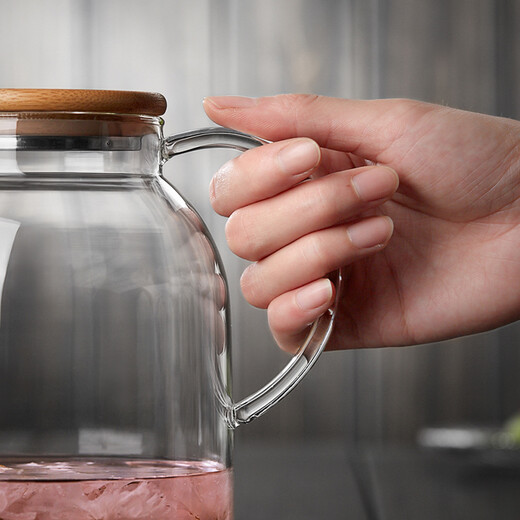 Mesni glass teapot, flower and fruit tea, cold drink, thickened heat-resistant kettle, household tea set, single pot (3-5 people) 1000ml