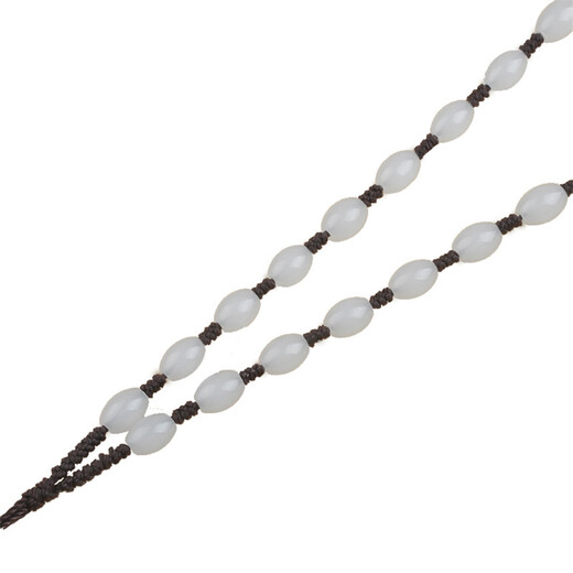 Zhennuo hand-woven bead chain pendant lanyard jade pendant crystal jade pendant rope men and women necklace rope pendant rope rice beads brown rope