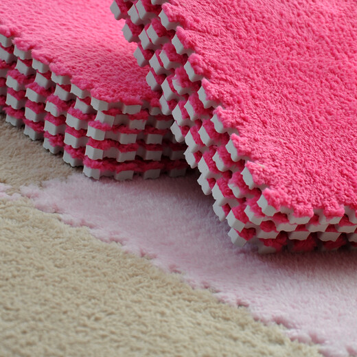 Zhonghong foam puzzle carpet covers the whole tatami bedroom, children's game mat, suede splicing carpet, EVA can be cut and customized, princess large area single piece, pink 31*31CM, small piece, single color