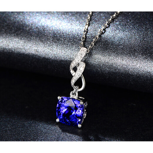 Millais Jewelry 2.31 carat tanzanite pendant 18k gold inlaid with diamond colored gemstones women's necklace as a birthday gift without chain (can be customized)