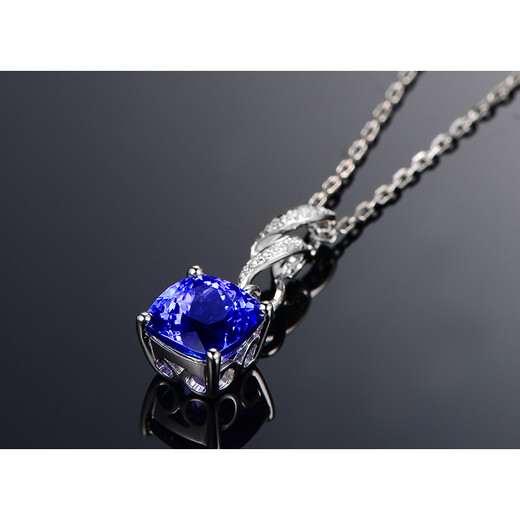 Millais Jewelry 2.31 carat tanzanite pendant 18k gold inlaid with diamond colored gemstones women's necklace as a birthday gift without chain (can be customized)