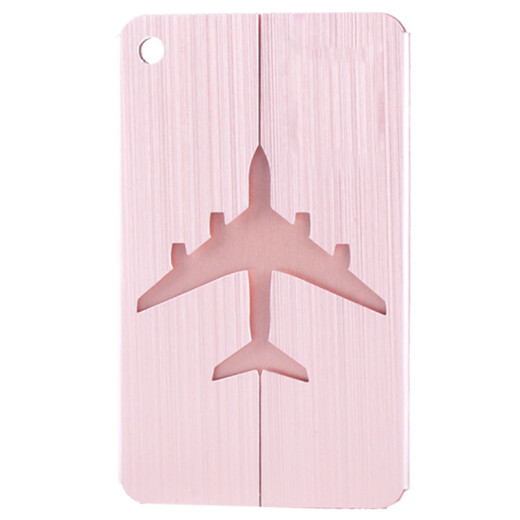 Banzheni suitcase aluminum alloy luggage tag metal boarding pass suitcase consignment tag trolley case identification plate with handwritten cardboard aircraft brushed rose gold