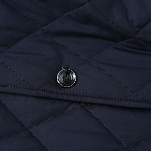 Hengyuanxiang Veste en coton pour hommes collier de couleur de couleur unie en automne et en coton chaud de veste de coton moyen portant des affaires veste en coton pour hommes décontractés 9274 Bleu L (175)