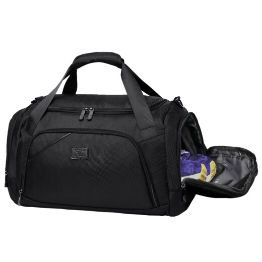 Septwolves travel bag, men's and women's travel bag, multifunctional large-capacity luggage bag, portable fitness bag, black