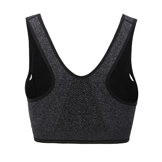 CAMEL Sports Bra Running Yoga Sports Fitness Bra Women's Knitted Vest Black Linen Gray S