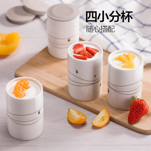 Bear yogurt machine household fully automatic rice wine machine yogurt fermentation machine ceramic 4-minute cup ceramic 4-minute cup yellow SNJ-B10K1