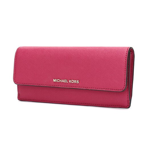 MK Wallet Mike Coles MICHAEL KORS MONEY PIECES Series Cranberry Red Long Wallet Wallet 32F3GTVE7L CRANBERRY