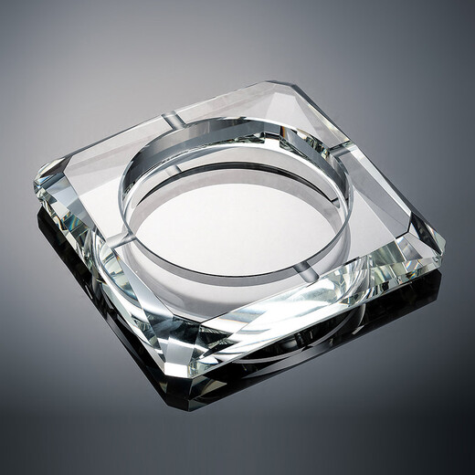 
Jingbufan Crystal glass ashtray fashion creative personalized gift large custom ashtray living room European ashtray golden style 15cm