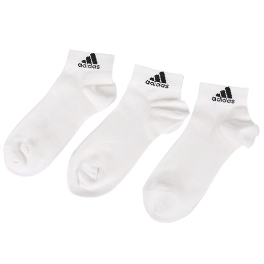 Adidas阿迪达斯袜子男袜女袜三双装四季常规短筒袜浅口运动袜低跟袜子 白色/JC9273/三双装 S(建议35-38码)