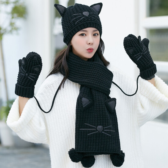 womens hat gloves scarf set