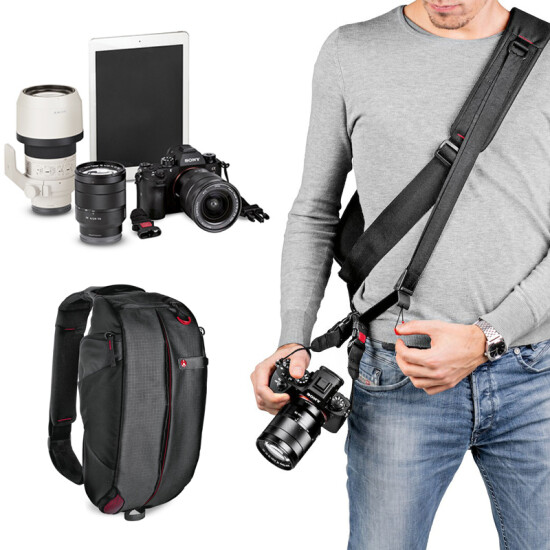 Manfrotto Mb Pl Ft 8 Single Shoulder Diagonal Camera Bag Slr Micro Single Sony Big Three Yuan Diagonal Shoulder Camera Bag Single Shoulder Bag Quick Camera Strap Two In One Black