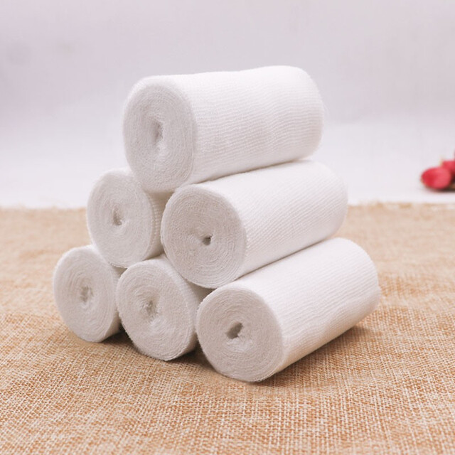 Lanluo medical gauze bandage 6cm*6m*2 rolls disposable absorbent cotton gauze roll wound breathable gauze mesh bandage