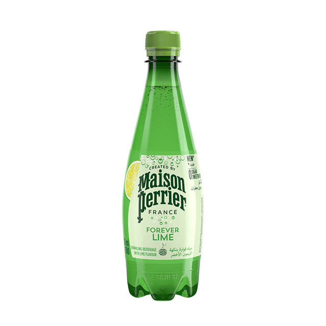Paris Water (Perrier) Lime-flavored sparkling water 500ml*24 bottles whole box, natural fruit-flavored sugar-free gas-containing mineral water