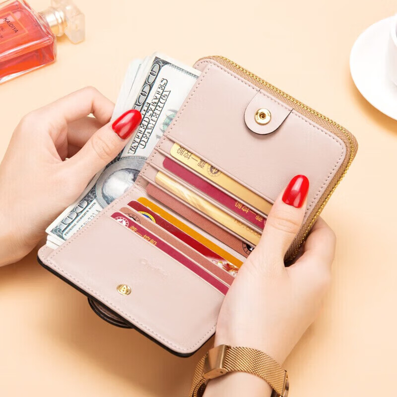 Cnoles wallet women's short genuine cowhide multifunctional coin holder card holder New Year's gift for girlfriend niche high-end